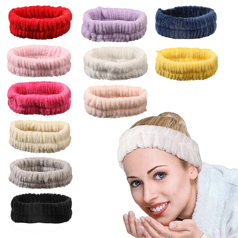 Face For Headbands Wash Women Coral Fleece Hair Bands Cuff Waterproof Bands Absorbent Wristbands Head Band Hair Accessories Set smile