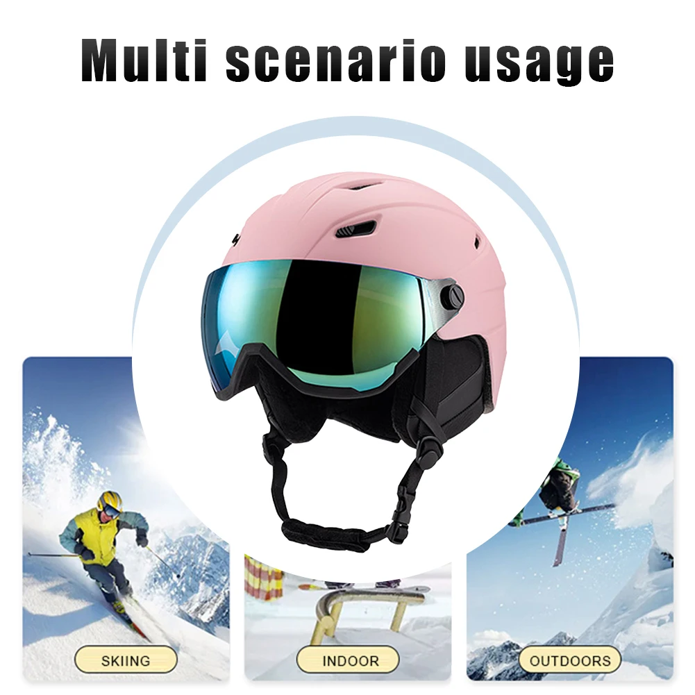 With ddmysmile Skiing Goggles Helmet Winter Outdoor Sports Ski Helmet Professional Snowboard Helmet 14 Vents Motorcycle Helmets For Men Smile