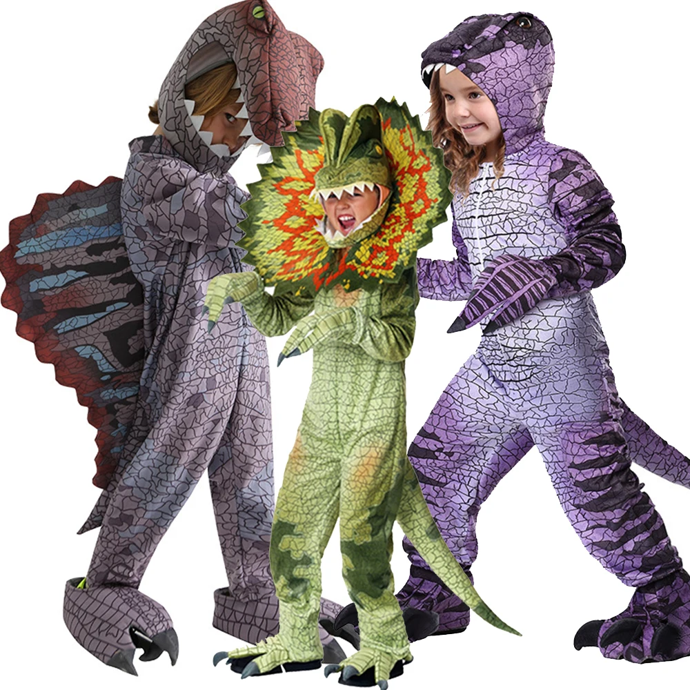 Spinosaurus Costume Jurassic Toddler World T-Rex Dinosaur Costume Dilophosaurus Boys Cosplay Clothes smile