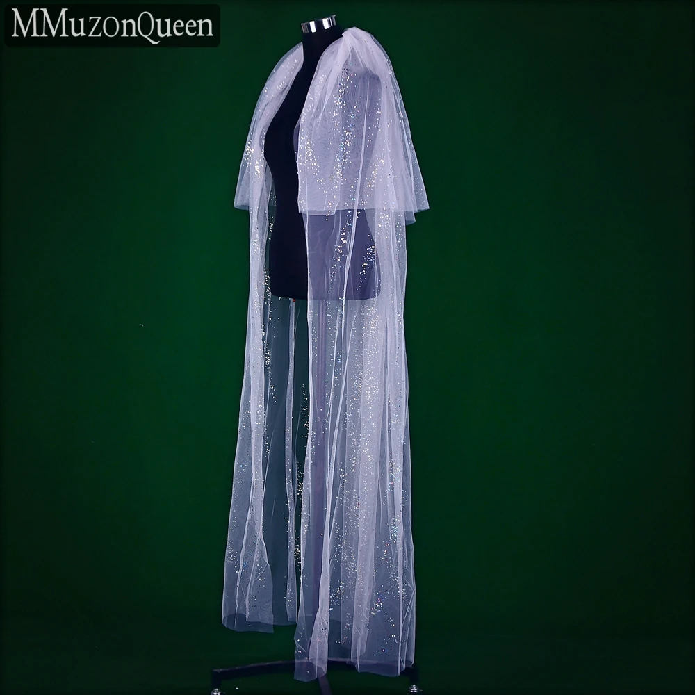 Sparkling Wedding Veil M01a Yarn With Sequins 2 Tier Glitter Tulle ddmysmile Veil For Bridal Wedding Accessories For Woman Smile