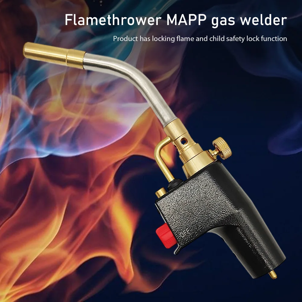 Gas Torch Welding Duty Heavy Head Electric Ignite System Mapp Gas Torch Propane Torch Head for Barbecue Soldering Brazing ddmysmile