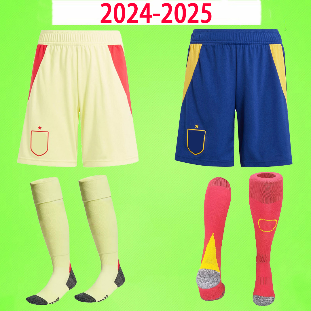 2024 2025 2026 spain soccer shorts socks Fans version Espana RODRIGO ASENSION MORATA GAVI FERRAN PEDRI OLMO GAYA 2024 football pants GK Mens home away blue yellow 24 25