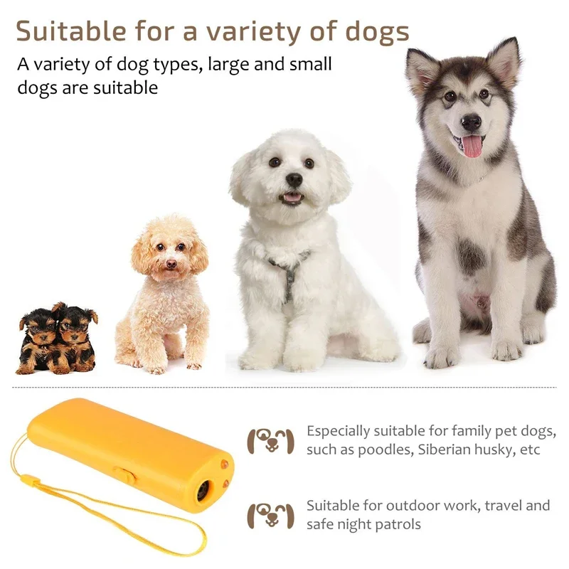 Pet Dog Repeller Anti Barking Stop Bark Training Device Single/Double Head Trainer LED Ultrasonic Anti Barking Pets Supplies