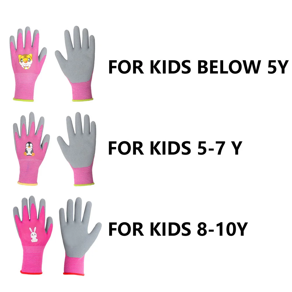 Work Gloves for Kids Kids Gardening Gloves for Children Aged 2-13 Years Foam Rubber Coating Work Gloves Gardening for Girls Boys