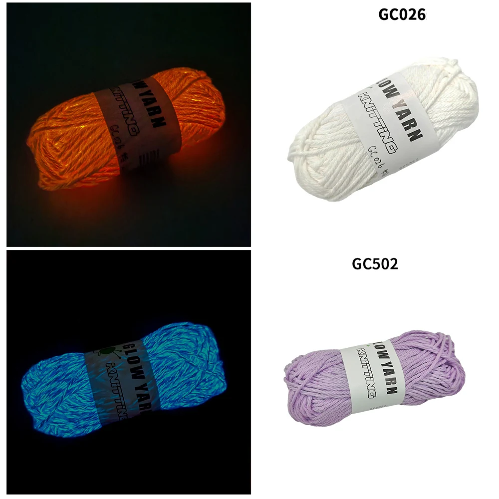Glow New In Functional The Dark Yarn Polyester Luminous Wool Yarn Glowing 2mm For Hand Knitting Sweater Yarn Carpet DIY Cotton smile