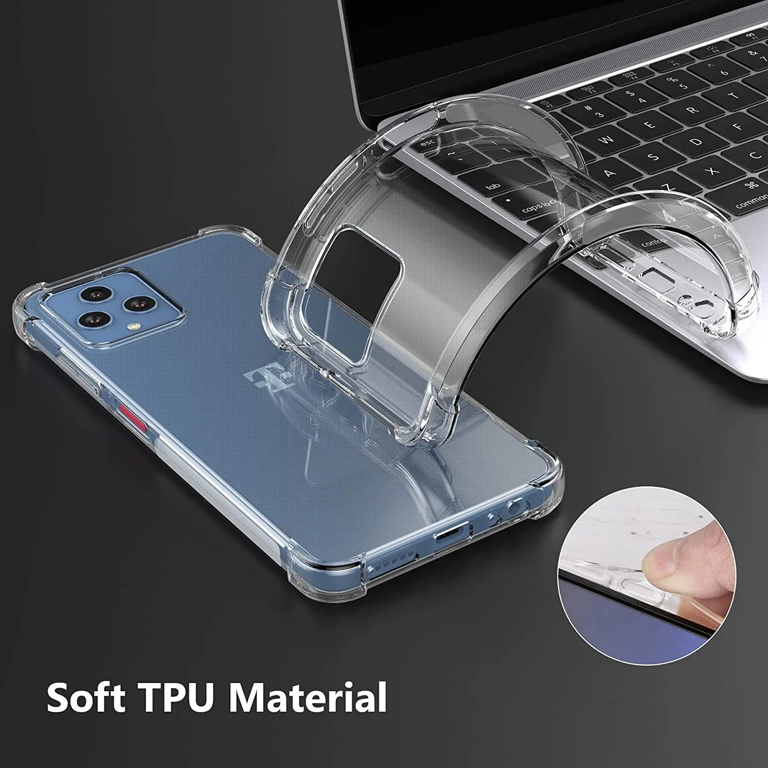5G 6 Fit REVVL Case,Clear Anti-slip Shockproof Durable Flexible TPU Soft Case Cover for T-Mobile REVVL 6 Pro 5G (2022) smile ()