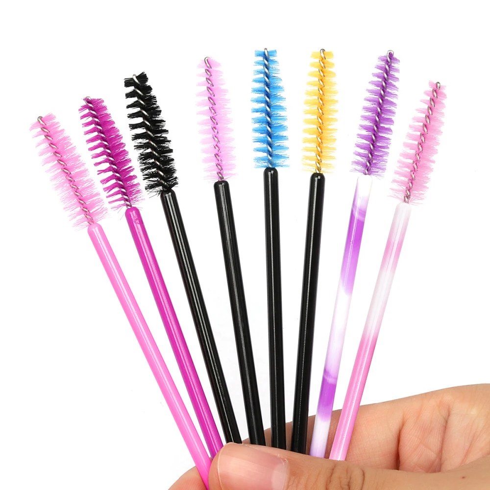 Disposable Brush 50/100Pcs Eyelash Mascara Wands Colorful Plastic Applicator Professional Makeup Eye Brushes Eyelashes Extension smile