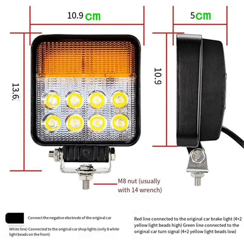 1Pair 12V-80V LED Forklift Light Front Turn Signal lights Forklift Work Lights 36V 48V 60V 72V