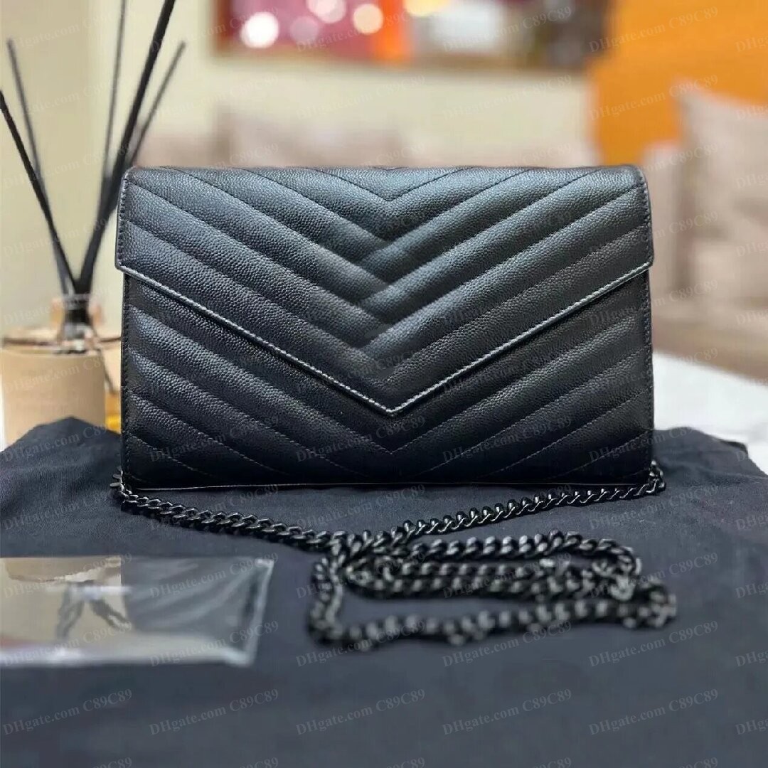 Designer bag handbags Genuine leather bags chain purse clutch Envelope lady shoulder bag cowhide handbag presbyopic card holder purses messenger women Chain bags