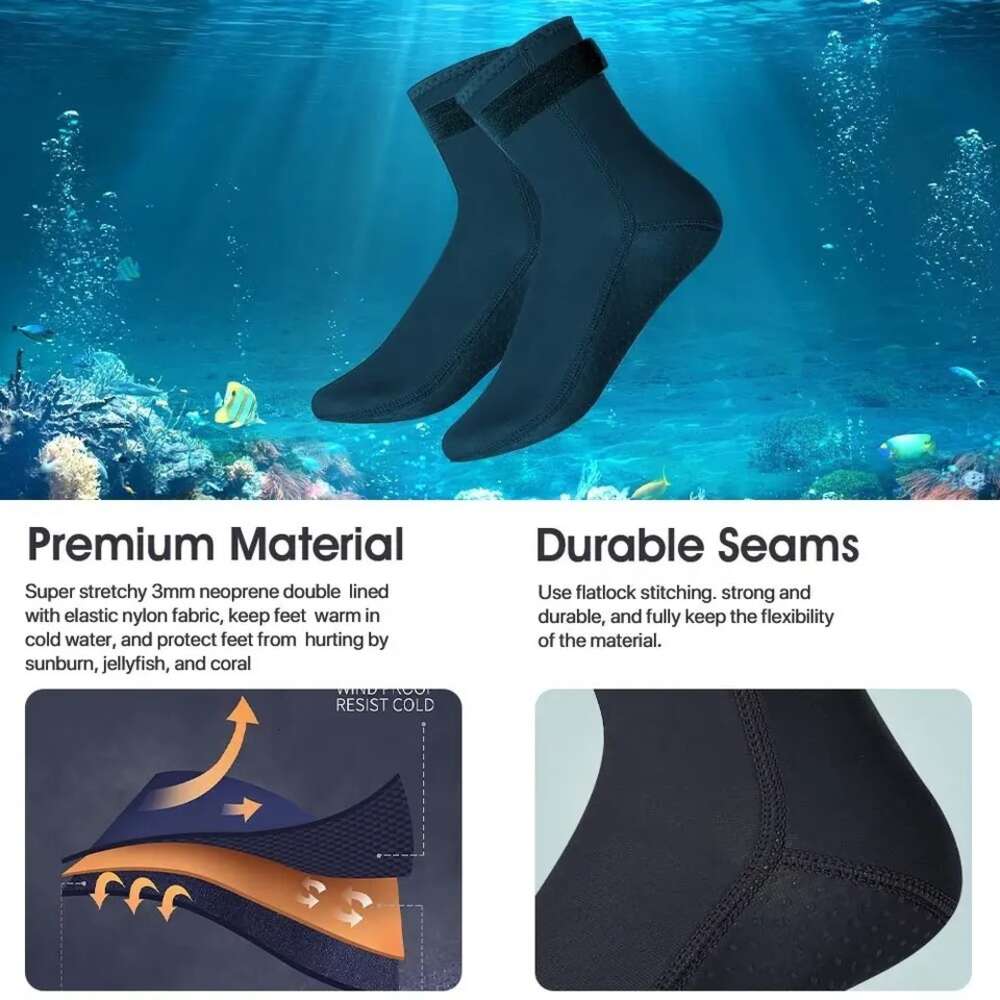 Ddmytiger Ddmytiger MM Diving Socks For Men S Swimming Warm Deep Waterproof Material Long Tube Anti Slip And Wear Resistant Beach H