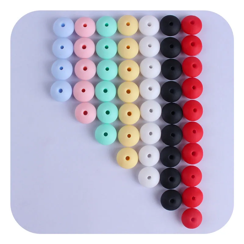 Abacus Spacer Silicone 20Pcs Beads Creative DIY Soothing Baby Chew Kid's Toy Safe Food Grade Teether Pacifier Chain Accessories smile