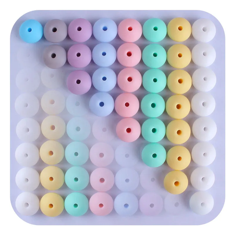 Abacus Spacer Silicone 20Pcs Beads Creative DIY Soothing Baby Chew Kid's Toy Safe Food Grade Teether Pacifier Chain Accessories smile