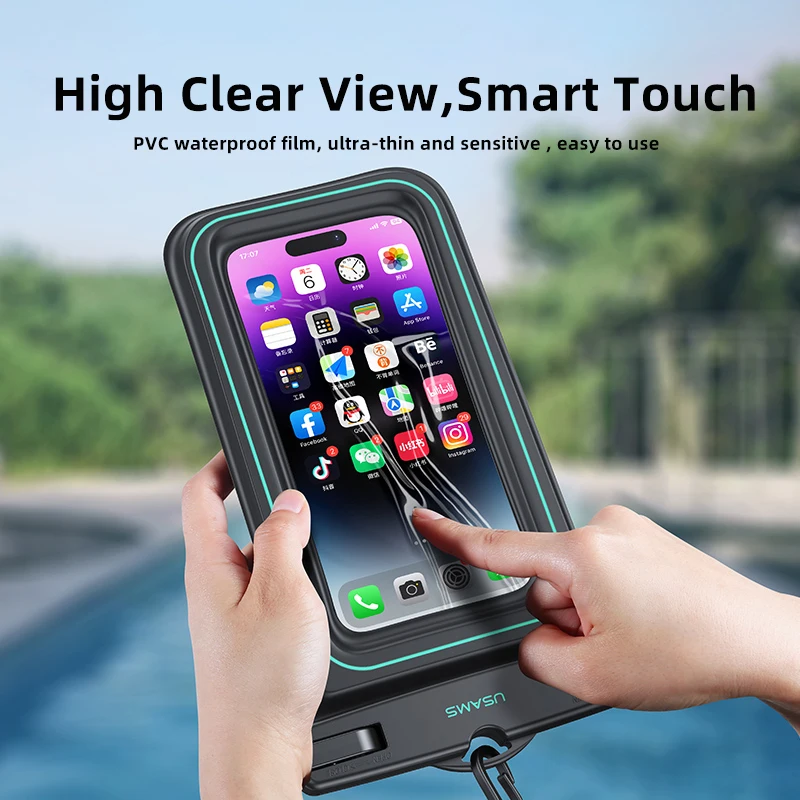 Waterproof Phone Case USAMS Ipx8 Universal Sealability Underwater Bag 7Inch ddmysmile Water-Resistant Cover For Iphone Xiaomi Huawei POCO Smile