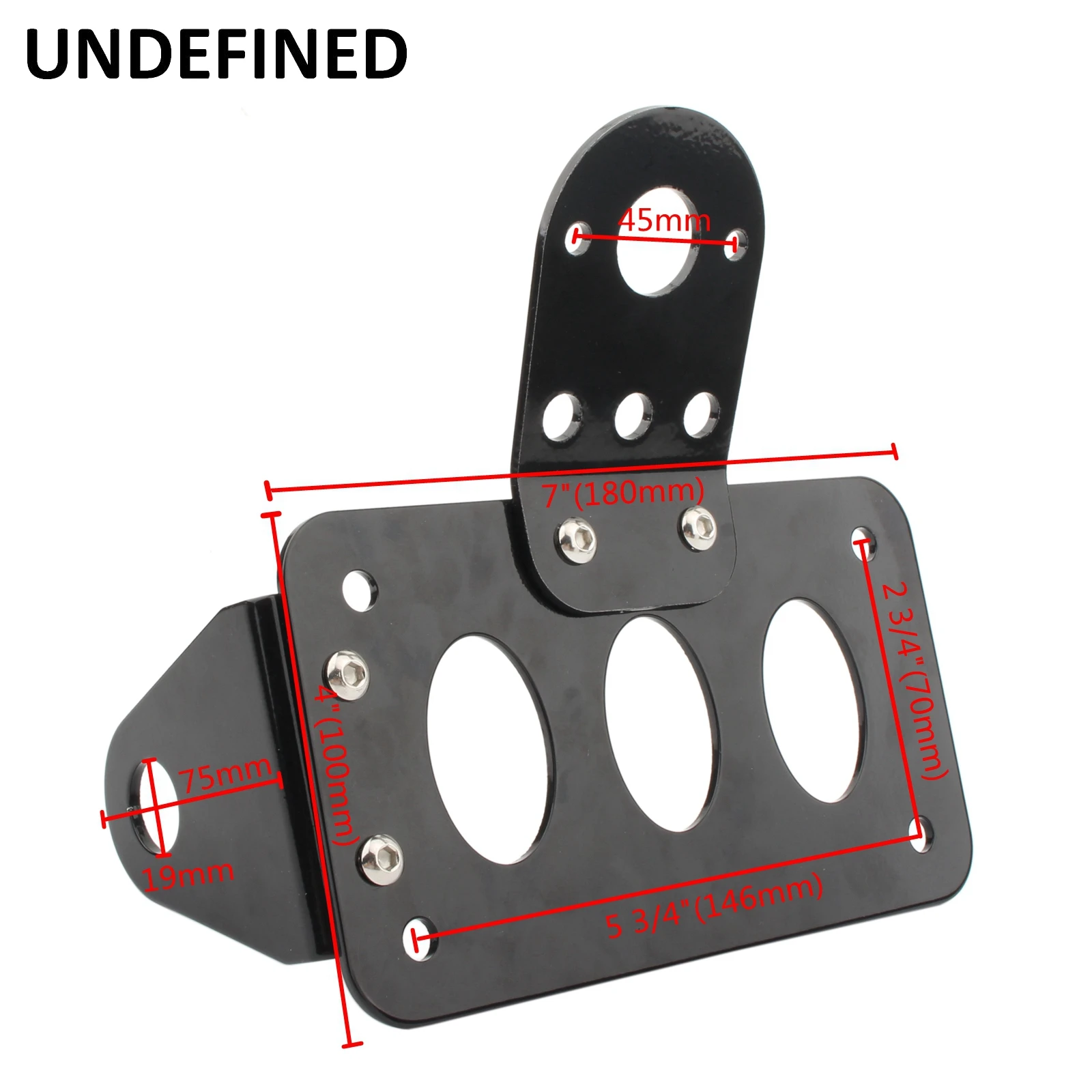 For Harley Axle Side Mount Scooter Moped License Holder Plate Motorcycle Number Plate Rear Taillight Bracket Black