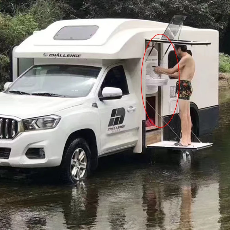 RV Motor Home Caravan Apartment Acrylic Abs Built-In Foldable Bathroom Washroom Toilet Sink Campervan Accessories