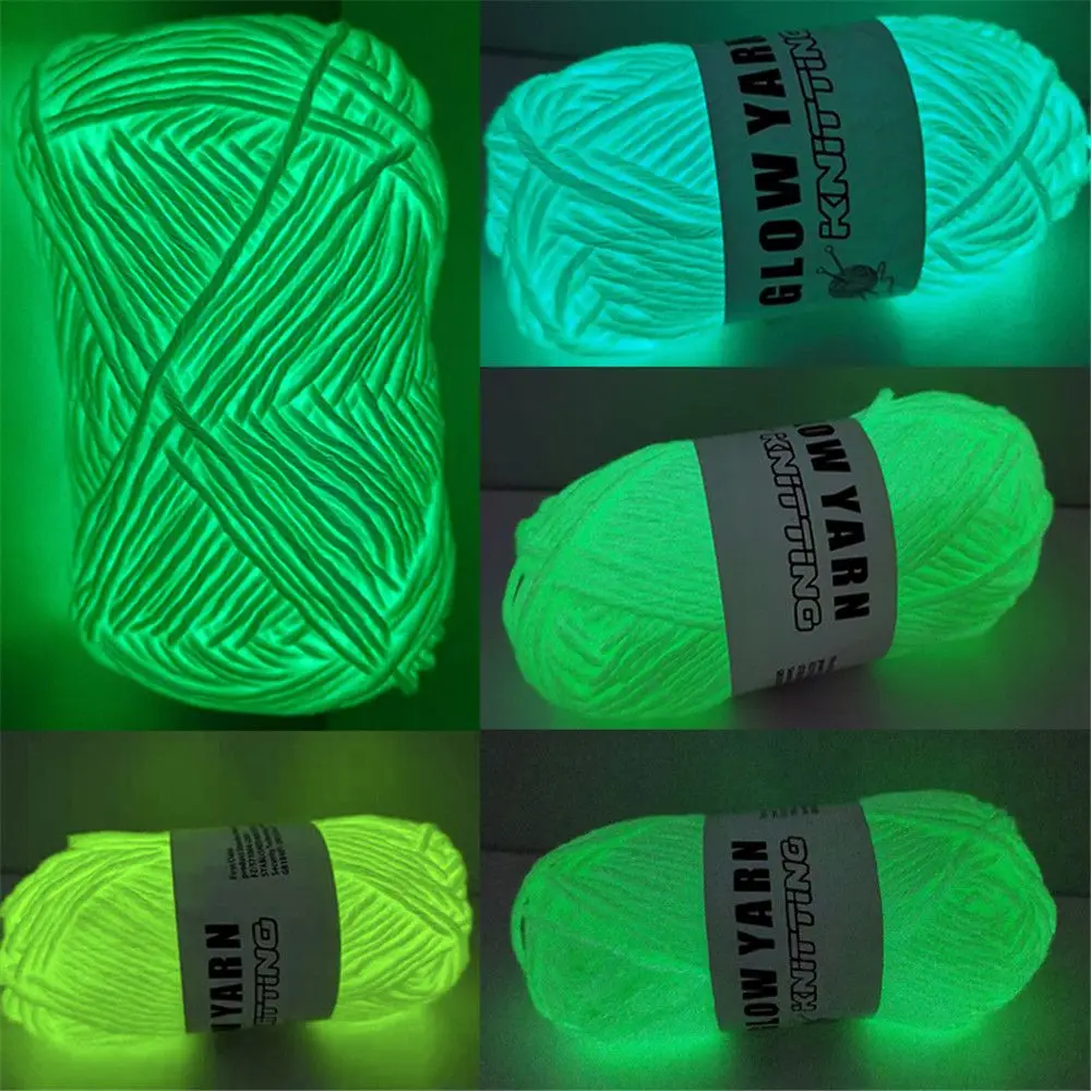 Yarn Novel Glow Functional in the Dark Polyester Luminous Chunky Yarn smile