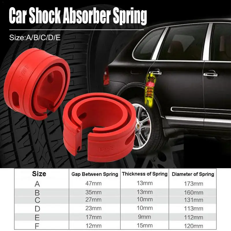 2PCS Red Color Car Shock-Absorber Spring Bumper Power Auto Buffers A/B/C/D/E/ Type Springs Bumpers Cushion