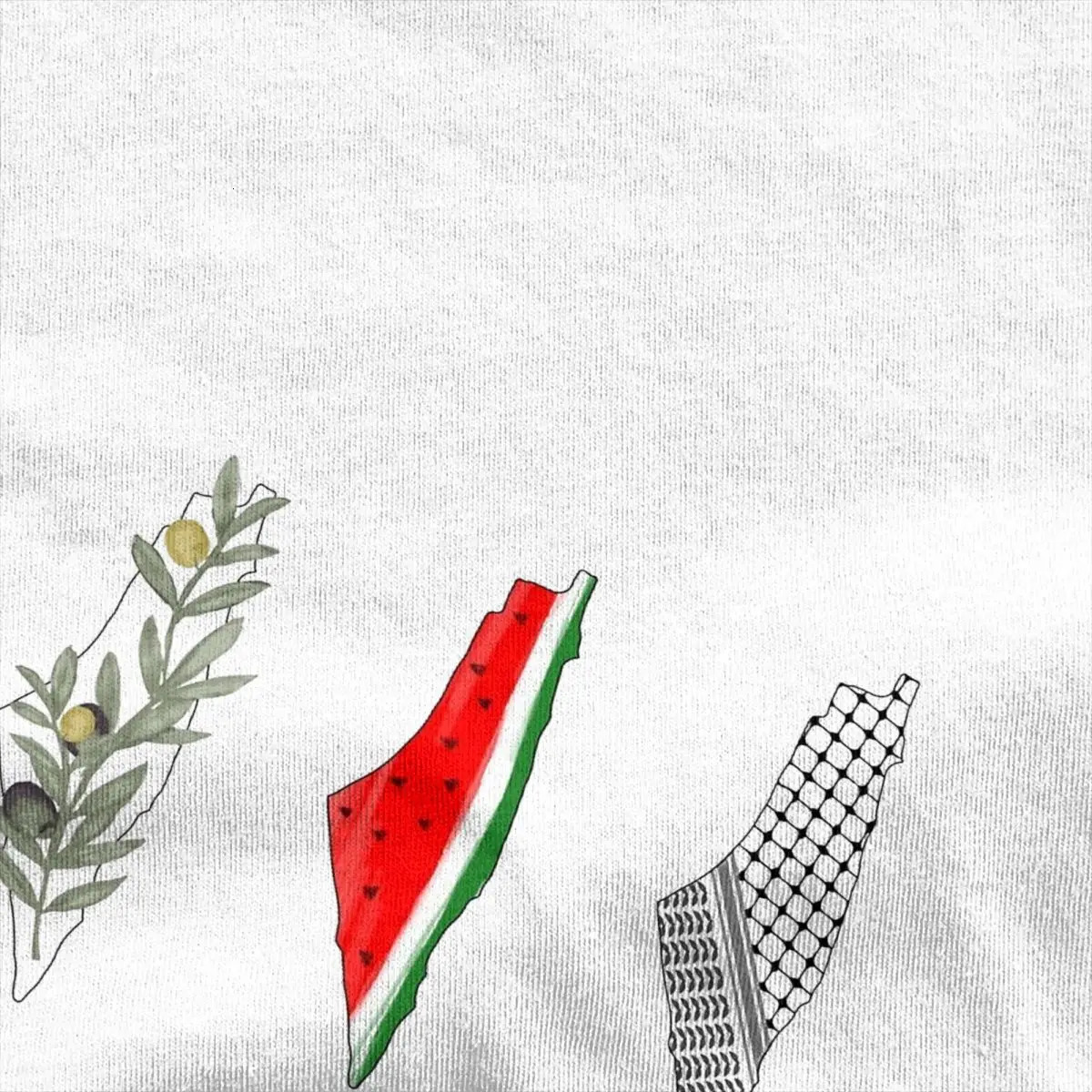 3 Palestine Maps TShirt For Men Women Cotton Clothing Vintage Watermelon Palestinian Round Neck Short Sleeve 240527