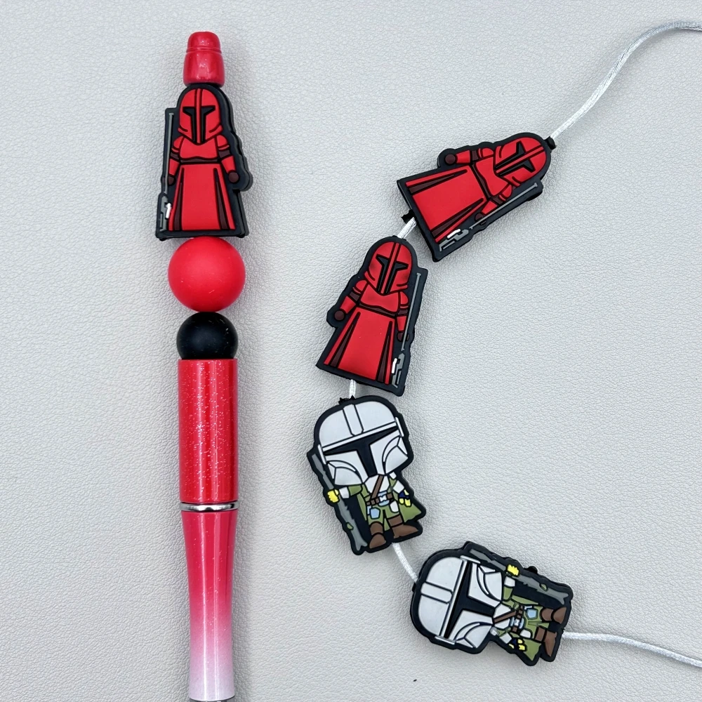10PC Baby Silicone Bead Soldier Warrior Bead Teethe Baby DIY String Pen Bead Nipple Chains Jewelry Accessories Teethe Kawai Gift