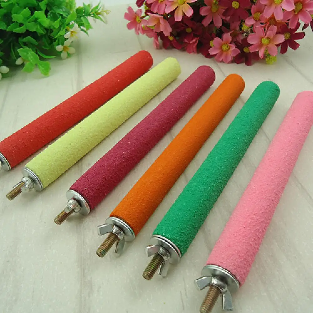 Bird Toy Wood Toy Parrot Cage Rough Surface Paw Grinding Perch Stand Stick Platform Bird Toy smile