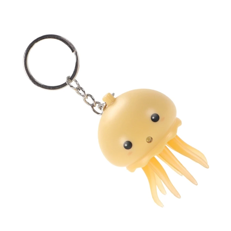 Funny Keychain Jellyfish ddmysmile Figure Glowing And Sound Octopus Toy Keychain Unique Smile