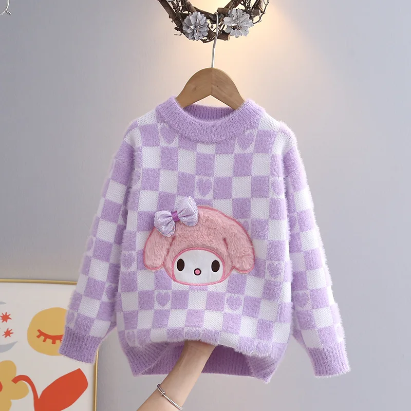 Thick Winter Girls Sweaters Children Veet Sweatshirts Clothes For Baby 3 To 8 Years Kids Woolen T-shirts Pullover Sweater 2024 smile
