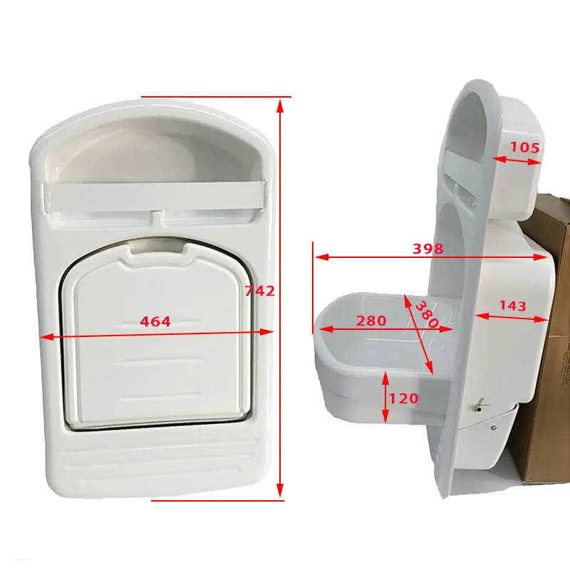 RV Motor Home Caravan Apartment Acrylic Abs Built-In Foldable Bathroom Washroom Toilet Sink Campervan Accessories