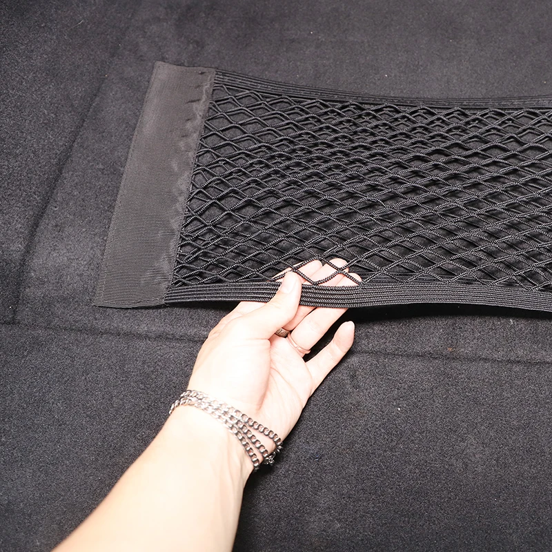 For Jaguar F-TYPE 2013-2022 Polyester Black Car Trunk Storage Mesh Bag Cargo Storage Net Car Accessories