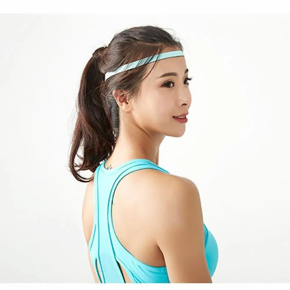 Headband New Sweatband Sports Unisex Men Women Gym Running Yoga Hair Bands Stretch Elastic Silicone Anti-slip Sports Sweatband smile