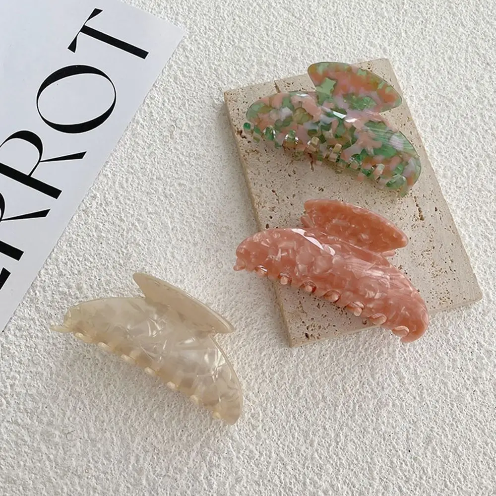 Simple Cute Shark Clip Girls French Flower Acetate Hair Clip Female Hair Accessories Korean Style Headwear Plastic Hair Claw