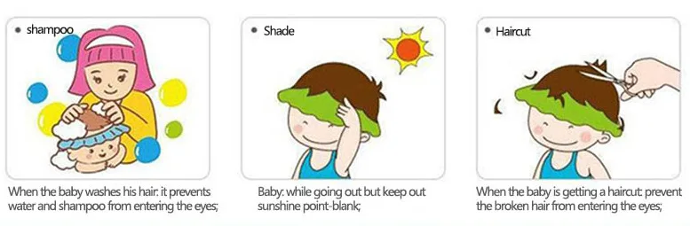 Bathing Shower Shampoo Safe Bath Protect Soft Cap Hat For Baby Wash Hair Shield Bebes Children Bathing Shower Cap Hat Kids smile