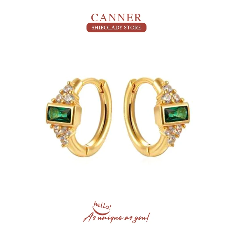 Gem Red CANNER Green Earrings Sier Earring For Women Hoop Earrings Gold Hie Wedding Party Jewelry Gift Kolczyki smile