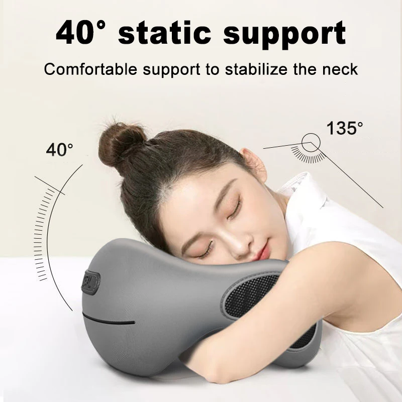 Travel Neck Pillow Upgraded for Aircraft Soft Memory Foam Pillow For Flight Portable Cervical Healthcare Massage Neck Pillow smile