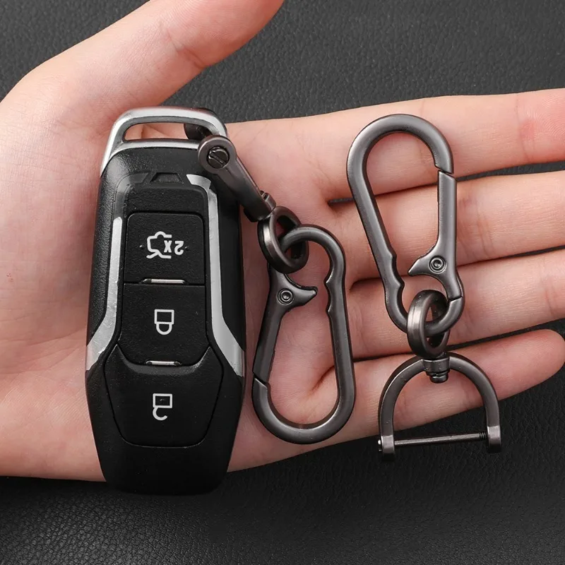 Keychain Simple Car Creative Strong Carabiner Shape Keyring Climbing Hook Key Aluminium Alloy Man ddmysmile Unisex Gift Auto Interior Smile
