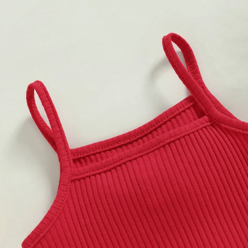 Girl Baby Cute Toddler Ribbed Bowknot Camisole Solid Color ddmysmile Casual Tanks Tops Vest Summer Casual Clothes Smile