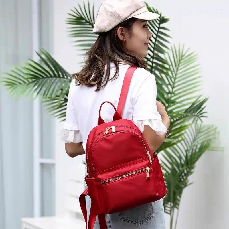 Fashion designer 2025S new model School Bags Black Women Backpack Nylon Travel Shoulder Bag Soft For Teenage Girls Solid Color Red Pack Purse L