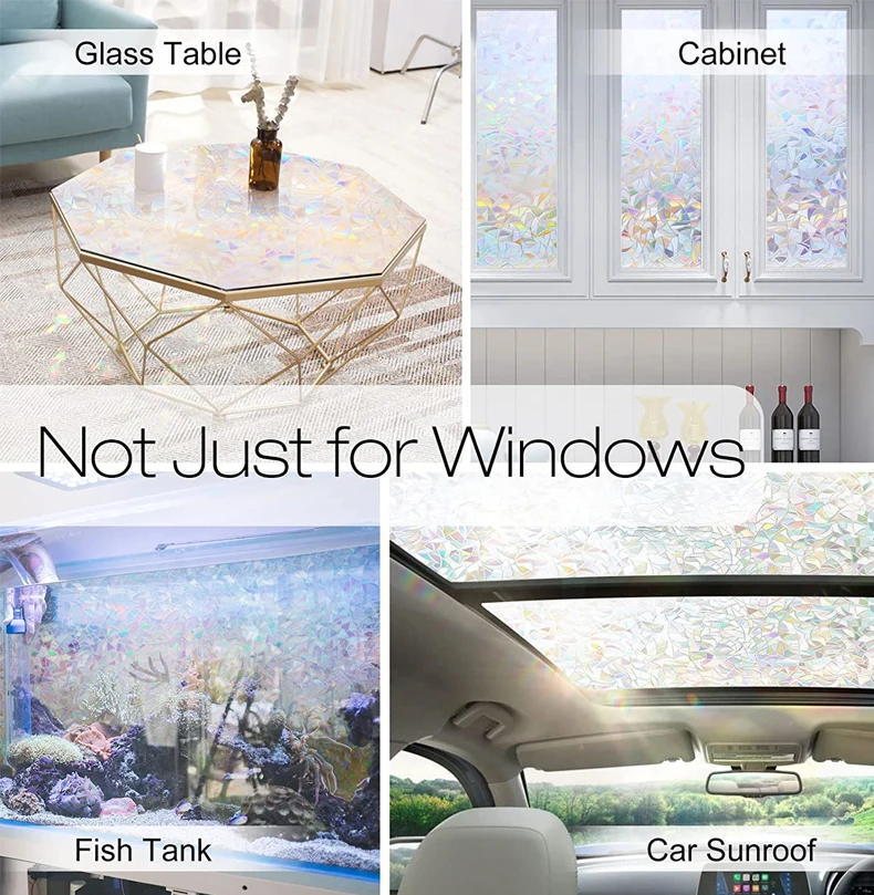 Film Privacy 3D Window Decorative Window Vinyl Static Cling Window Sticker Non-Adhesive Stained Removable Glass Window Decals smile