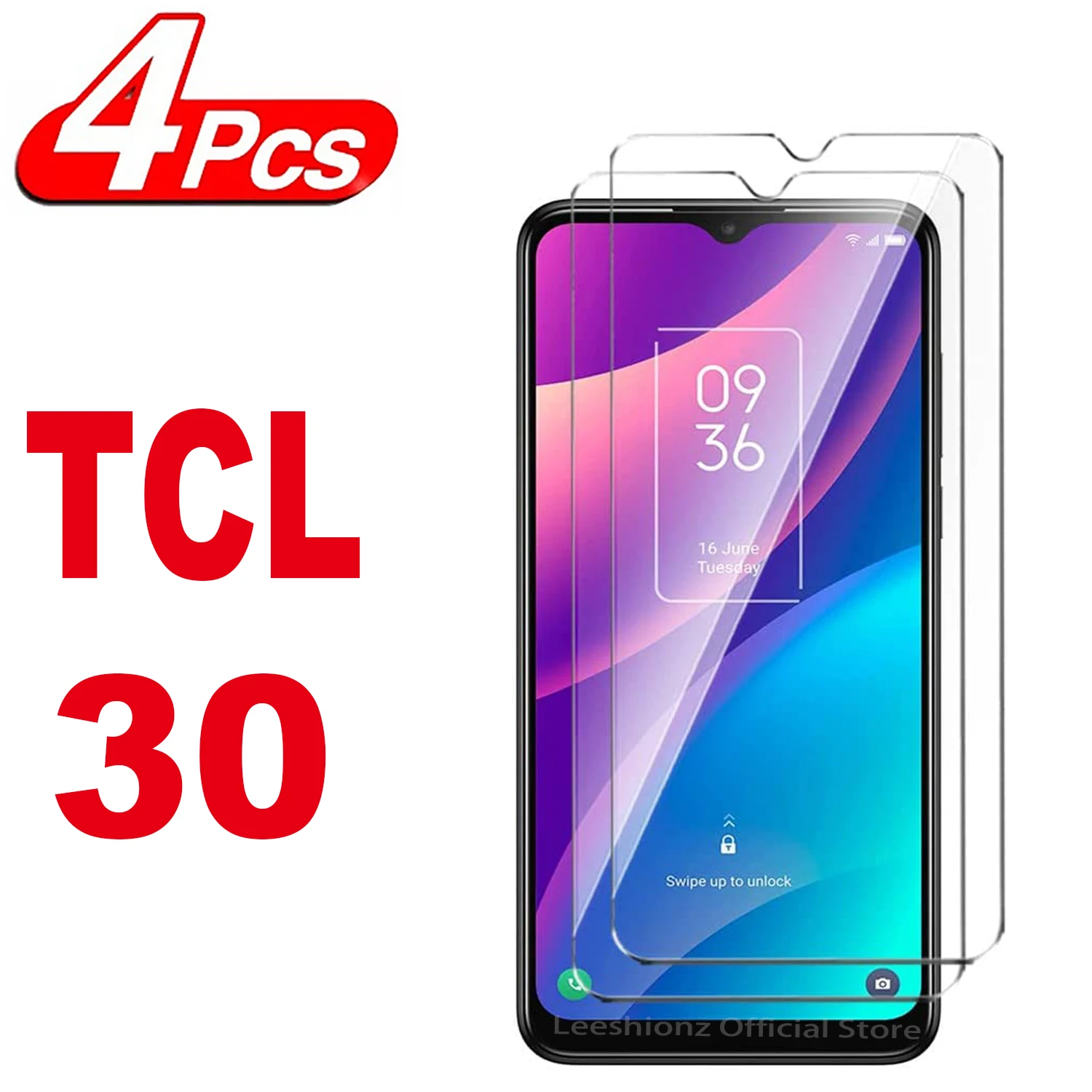 Screen Protector Glass 2/4Pcs For TCL 30 30+ 30Se Tempered ddmysmile Glass Smile +