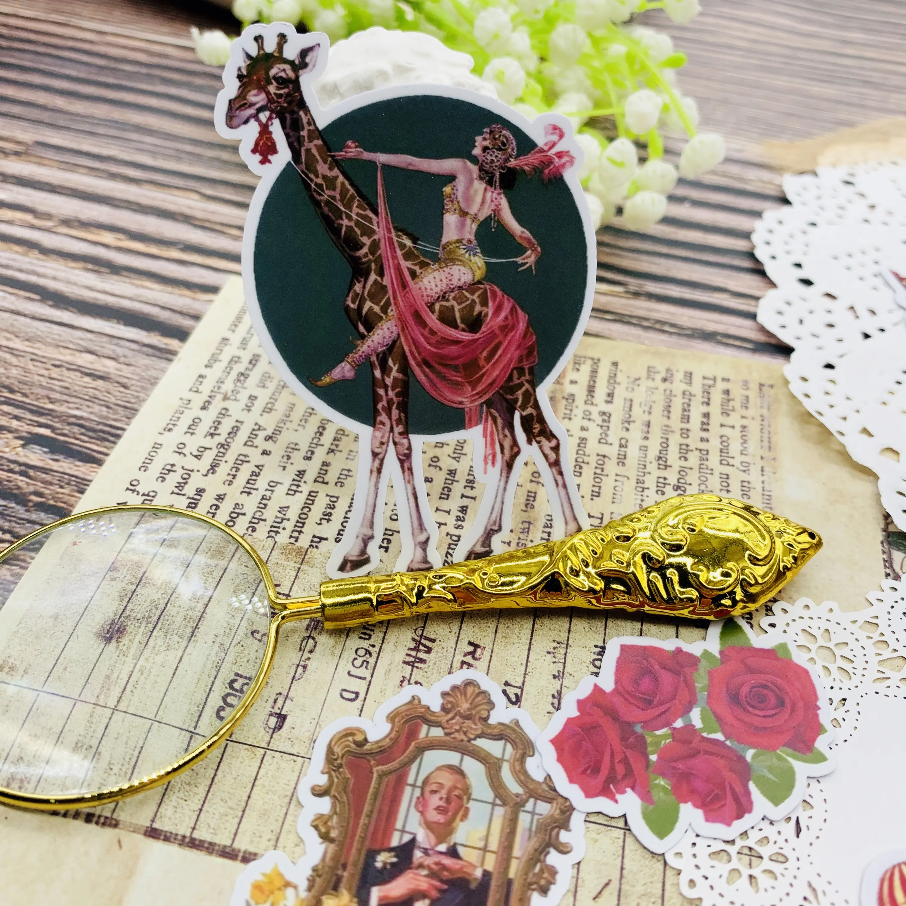 Theme Vintage Clown Circus Series Stickers DIY Scrapbooking Junk Journal Mobile Computer Happy Planner Decoration smile