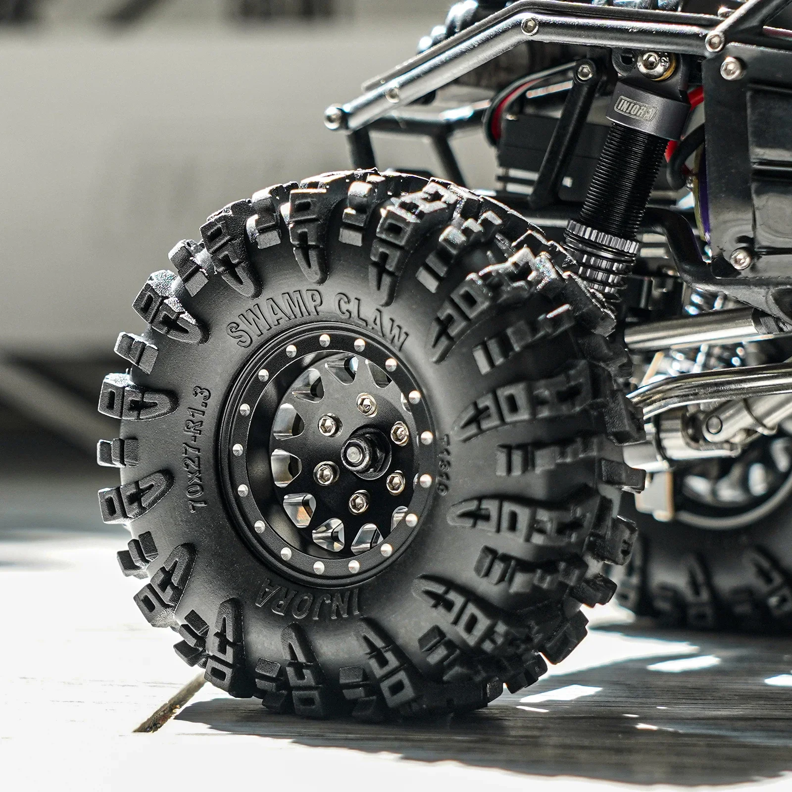 INJORA Swamp Claw 70*27mm S5 Mud Terrain 1.3" Wheel Tires Set for 1/18 1/24 RC Crawler Car