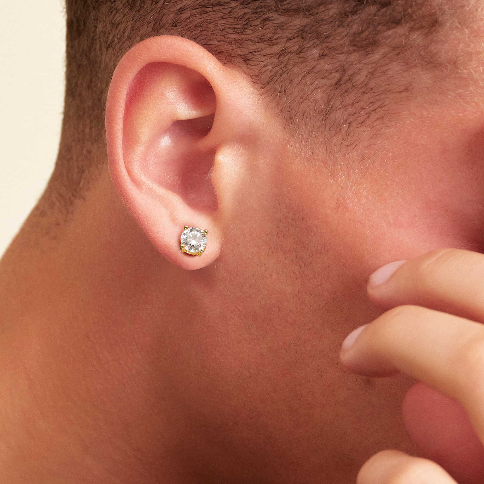 Moissanite 0.5CT 1CT 2CT 3CT Gold Plated Earring Jewelry 925 Sterling Silver GRA VVS Moissanite Diamond Ear Stud for Men Women