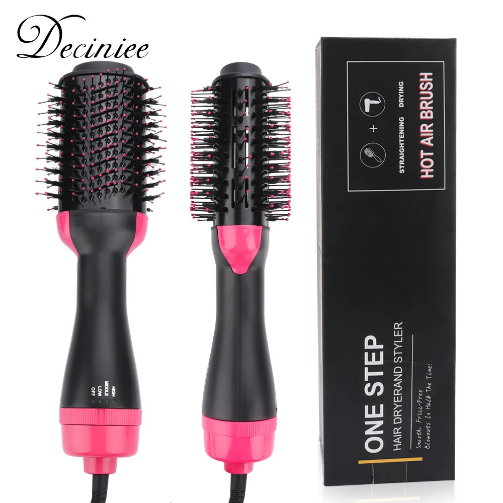 1000W Hair Dryer Air Brush Styler and Volumizer Hair Straightener Curler Comb Roller One Step Electric Ion Blow Dryer Brush 240527