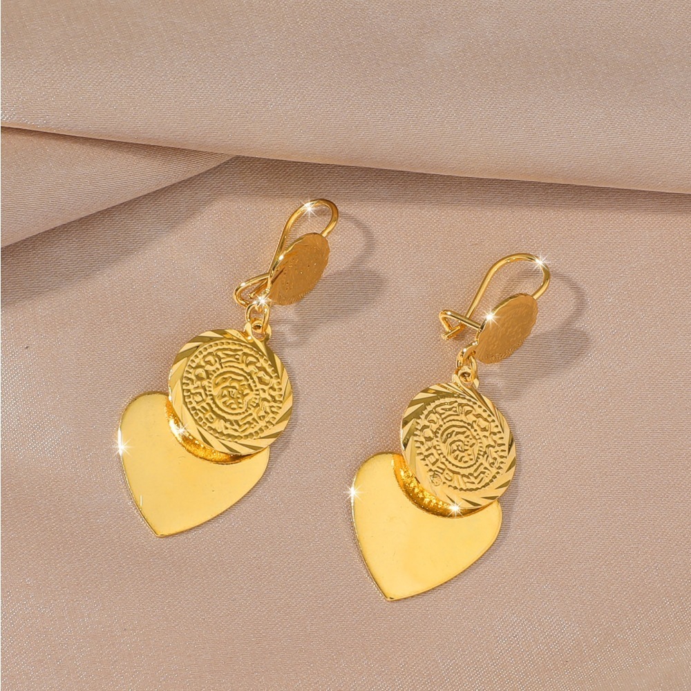 Stud AYONG Tassel Coin Dangle Earrings 18k Gold Plated Round Earring For Middle East Turkish Arabic Women Bridal Wedding Jewelry 230824