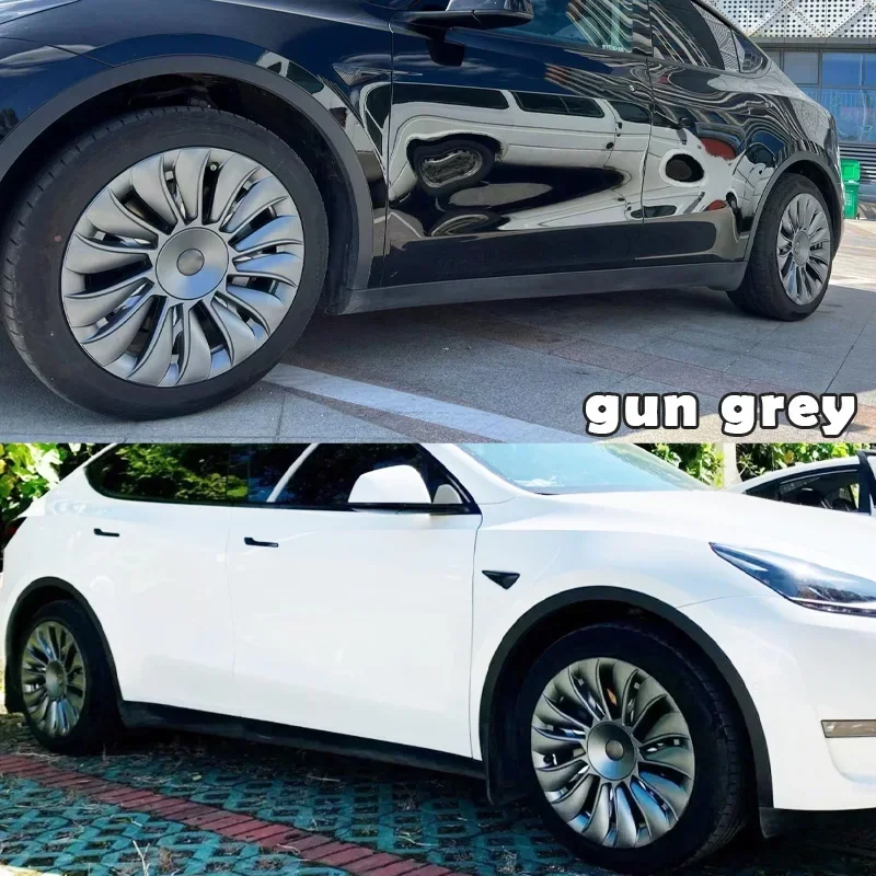 Automobile 4PCS HubCap Performance Replacemen Hub cap Full Rim Cover Accessories for Tesla Model Y 19 Inch Wheel Caps 2018-2024 smile