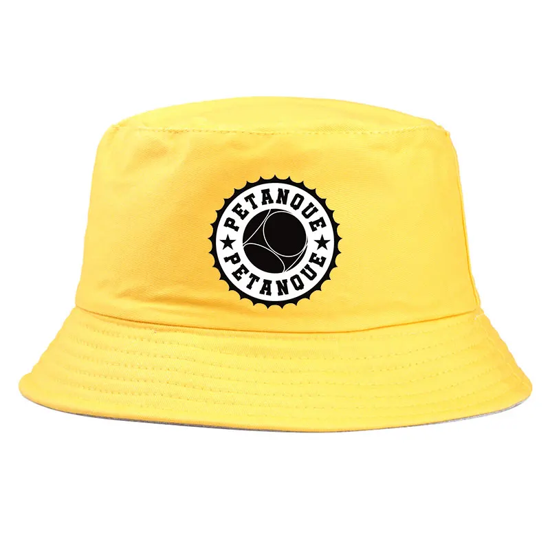 Autumn Petanque Reversible Summer Bucket Hat Woman Man Outdoor Sun Beach Fisherman Cap Girl Boy Panama Hat Adult Solid Color Bob smile