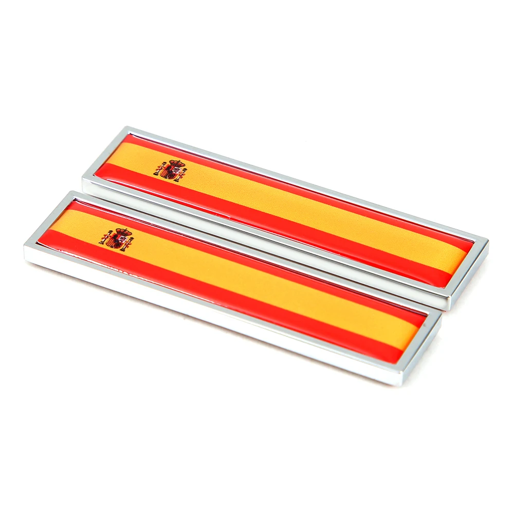 1 Pair Spain National Flag Metal Car Stickers Auto Styling Motorcycle Accessories Badge Label Emblem Car Stickers