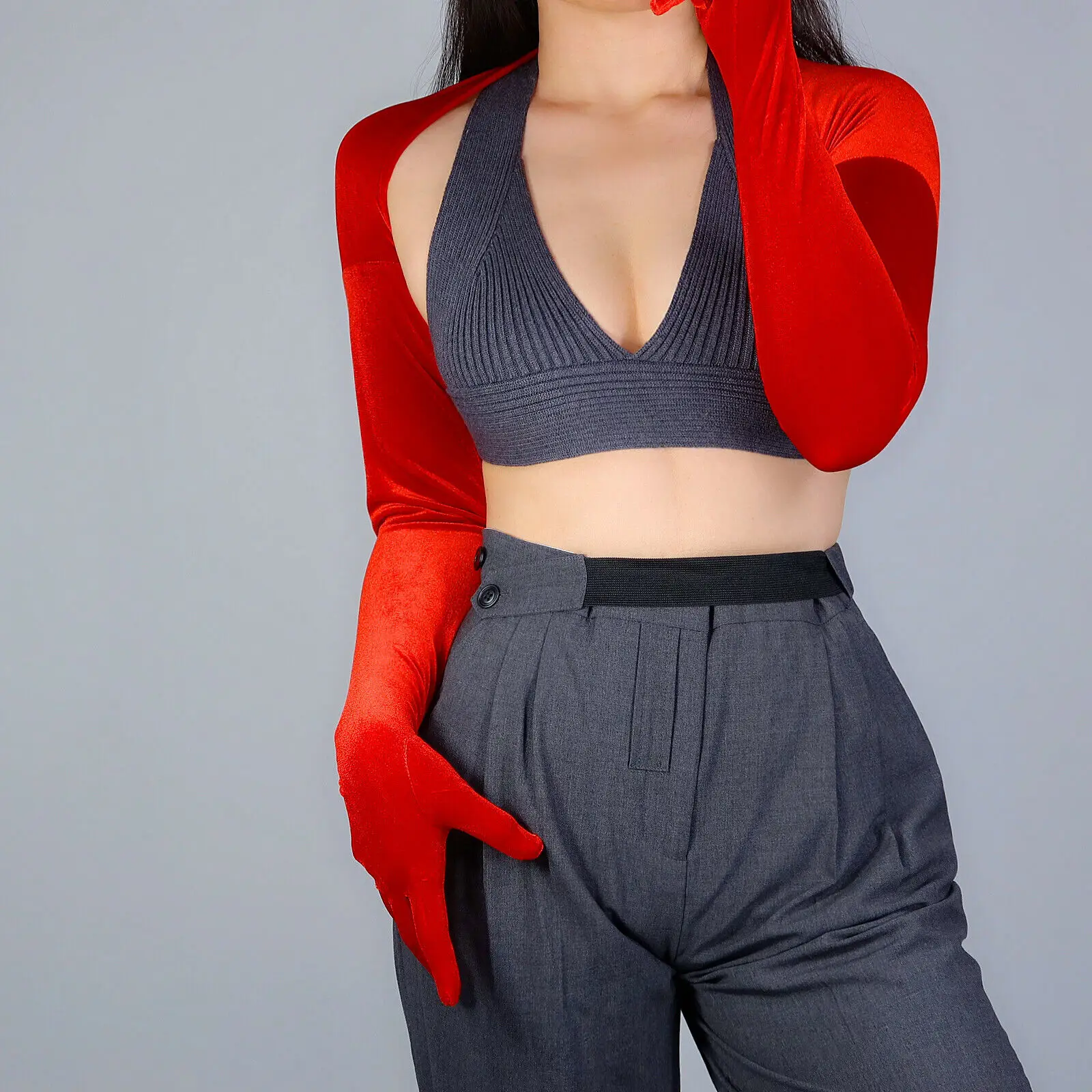 GLOVES Deep BOLERO VEET Red Wine Top Jacket Crop Shrug Jumper Sun Block UV smile