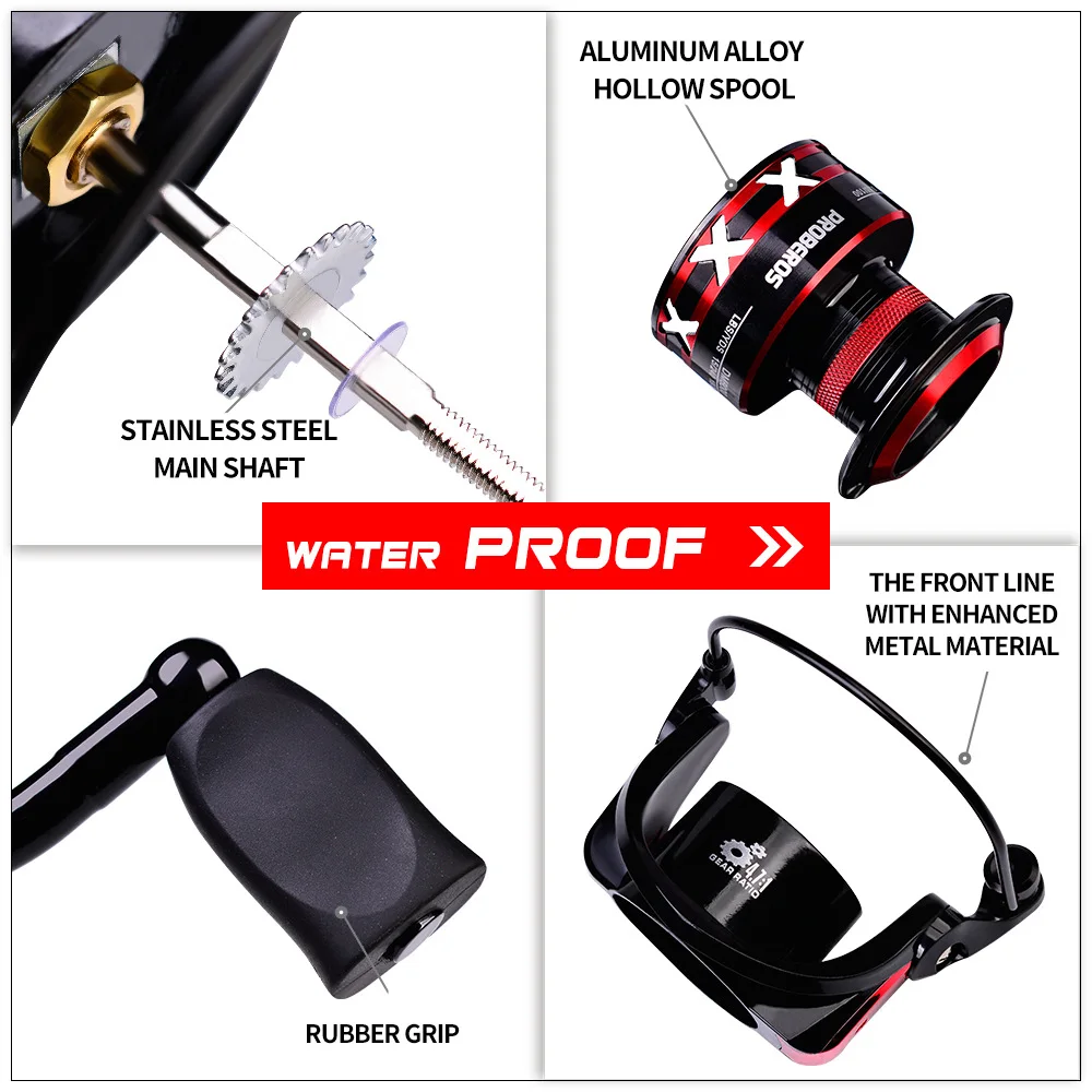 Fishing The New All-Metal Reel Spinning ddmysmile Wheel Long-Range Fishing Reel Fishing Gear Supplies Smile