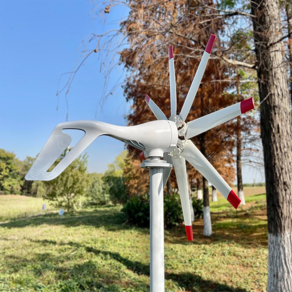 Factory 3000W Wind Turbine Generator 8 Blades Alternator Three-Phase Vertical Axis Windmill With Mppt Controller