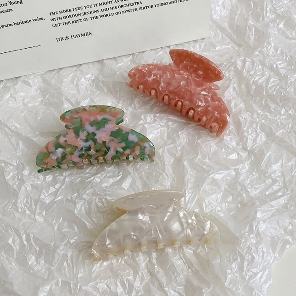 Simple Cute Shark Clip Girls French Flower Acetate Hair Clip Female Hair Accessories Korean Style Headwear Plastic Hair Claw